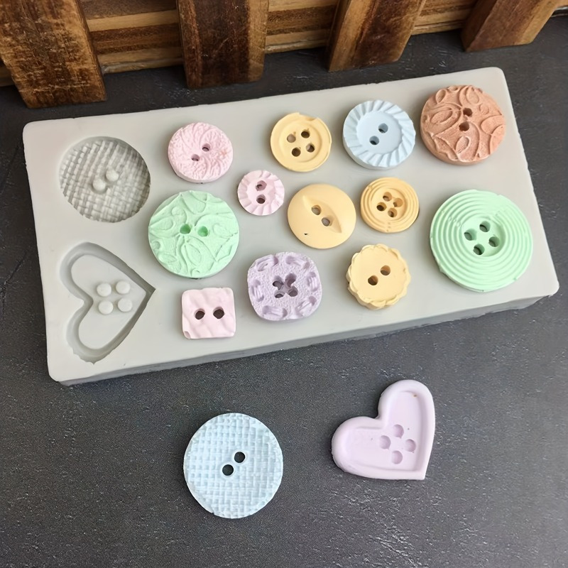 Soap Making Silicone Molds - قالب سيليكون على شكل أزرار، قالب